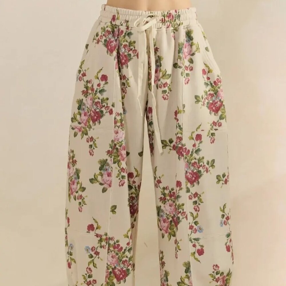 Floral Cuffed Sweatpants